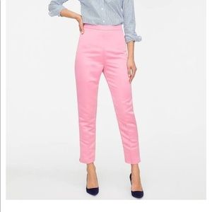 J Crew satin pink High rise cigarette pant